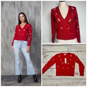 NEW Red Cherry Cardigan by Timeless London Size 6